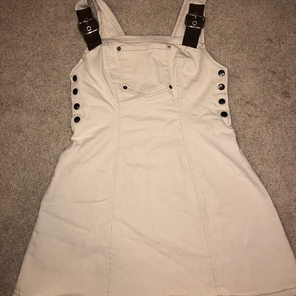 SMALL denim material overall dress , never worn